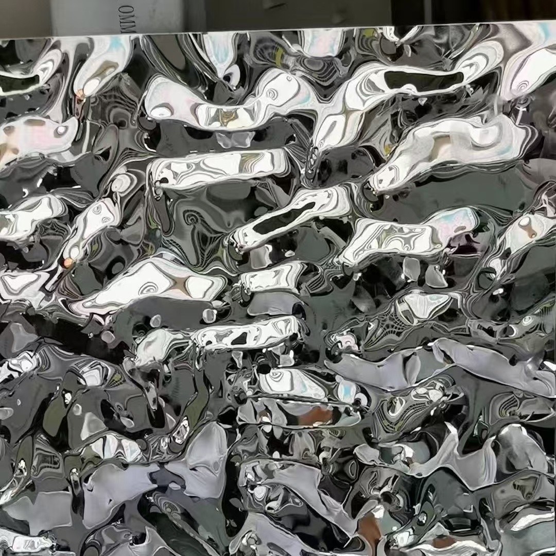 Flat SUS304 Mirror Water Wave Stainless Steel Panel