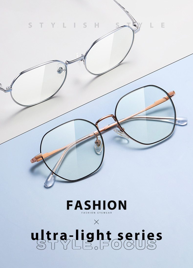 Round Titanium Frame Glasses Unisex Anti Radiation Anti Blue Light