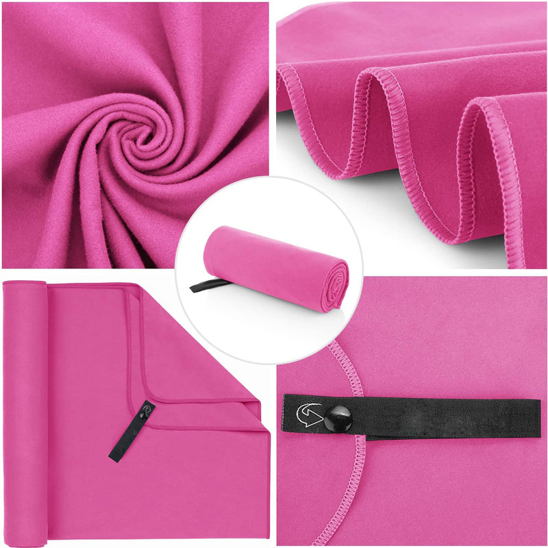 Quick Dry Microfiber Suede Multifunctional Beach Towel Manufacturers With Zipper Pocket