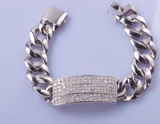 75g Long Distance Relationship Gifts Bracelets 18cm 12mm Cuban Link Bracelet Silver