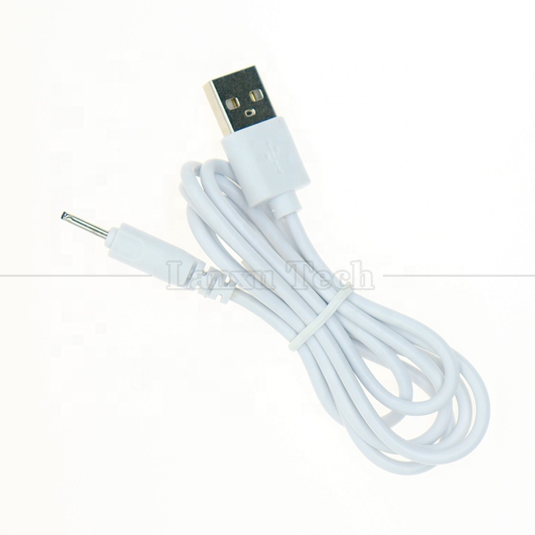 Customized 1M 2M 3M White Black Charging USB to DC 2.0 X 0.6 mm Charger Cable for Vibrator Speaker Headphones