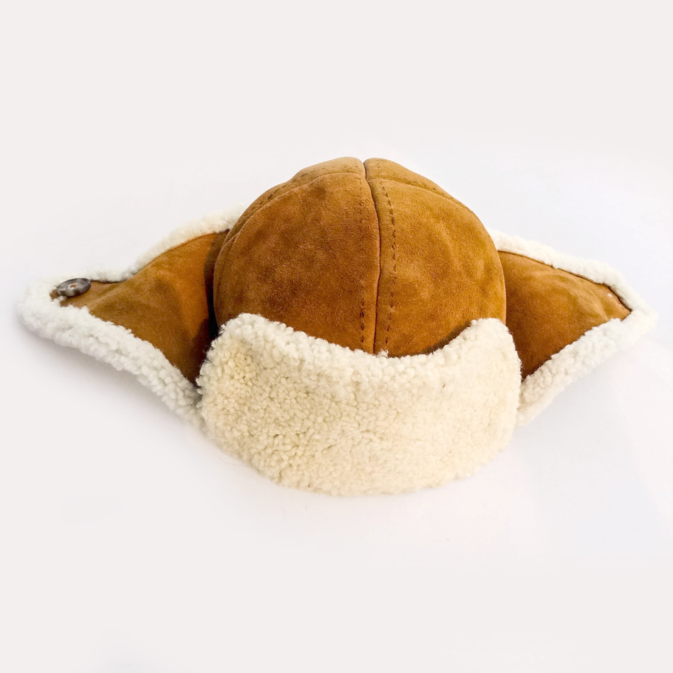 Fashion Real Genuine Leather Hats , Leather Bomber Hat Custom Size
