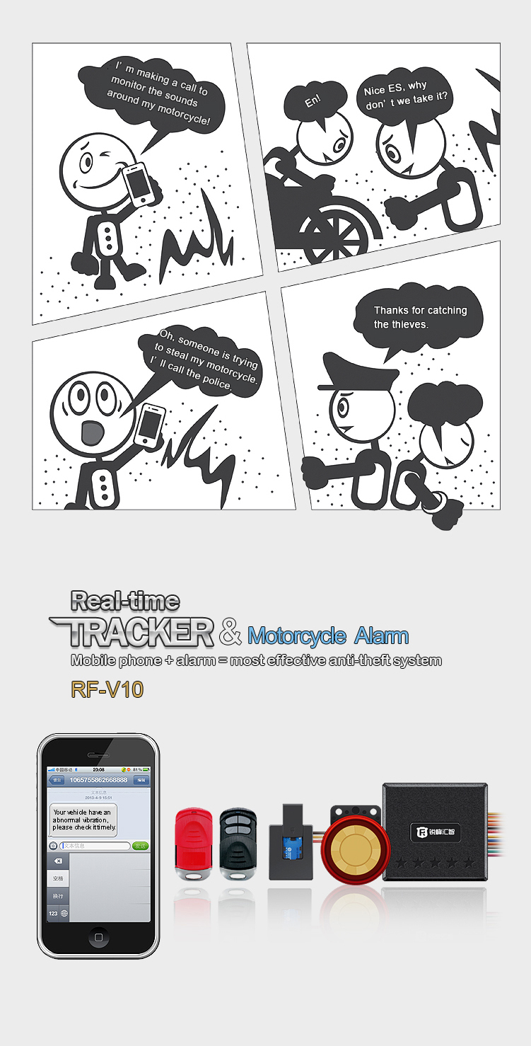 Mini GPS tracker for motorcycle with website SMS tracking anti-theft gps tracker