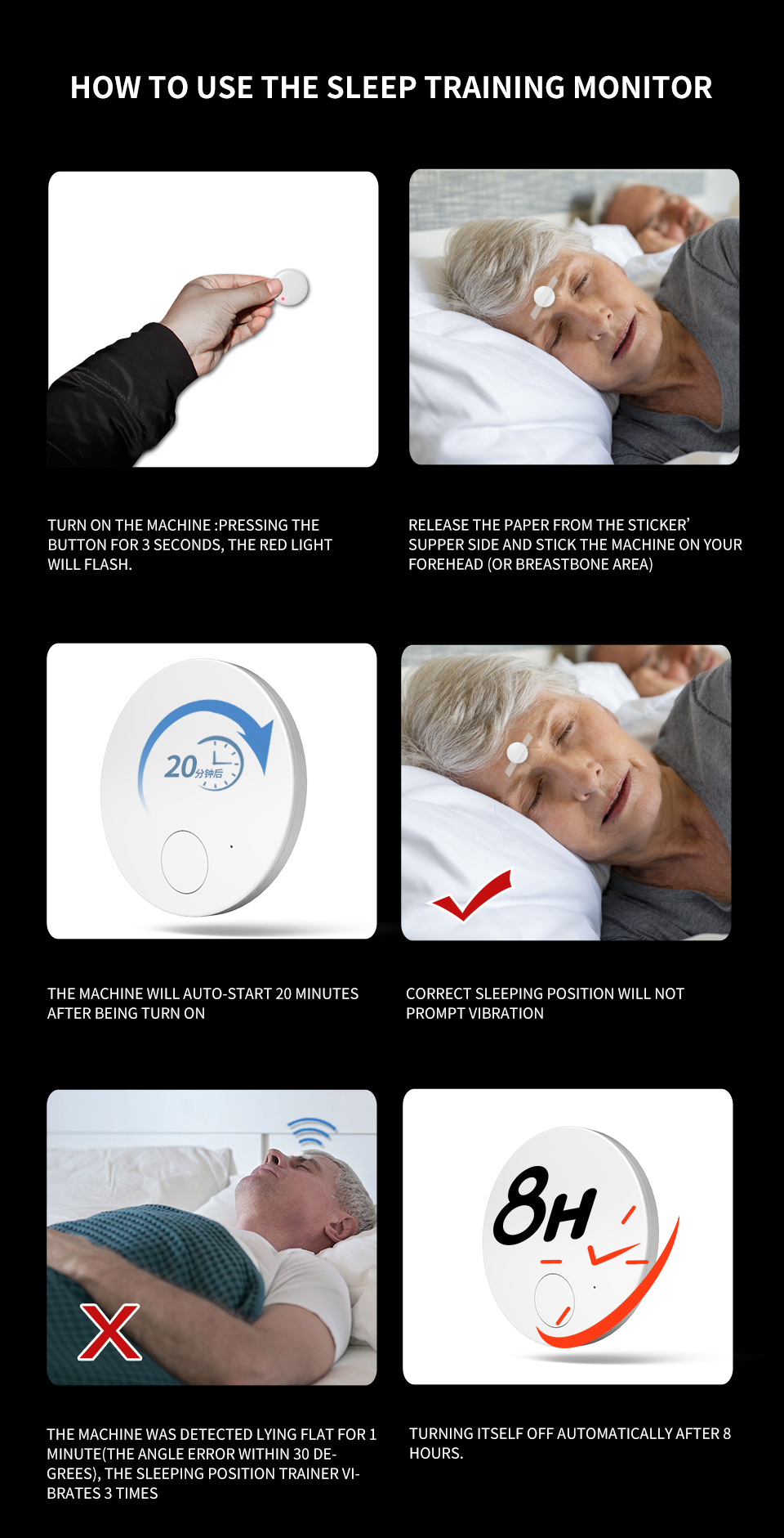 CONTEC SLP10 Snoring train snore stopper anti snoring device sleep apnea monitor