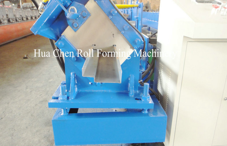 Heavy Duty Door Frame Roll Forming Machine , Door Guide Rail Roll Forming Line