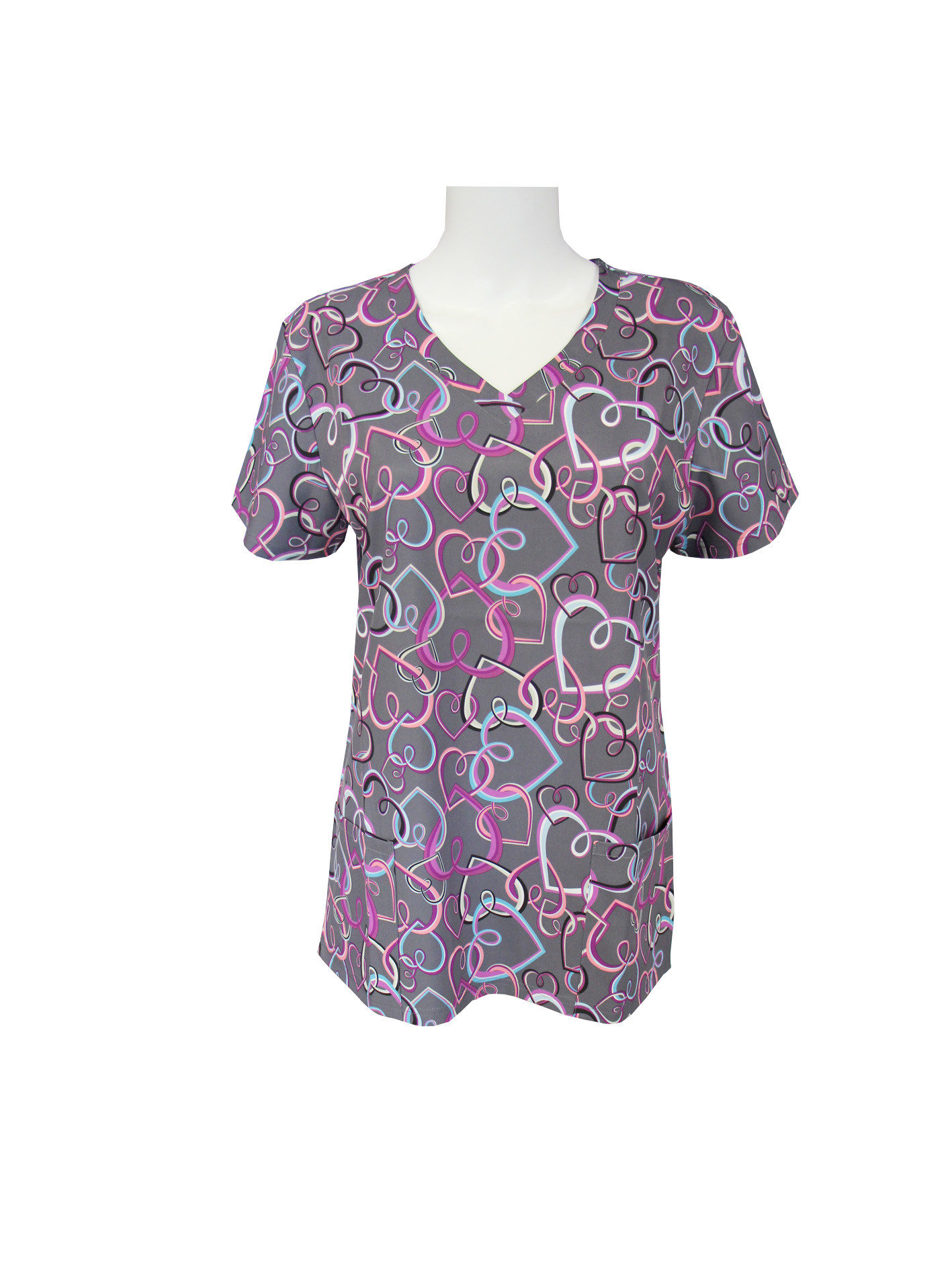 S-4XL Women Nursing Scrub Tops V Collar Neck Four Way Stretch