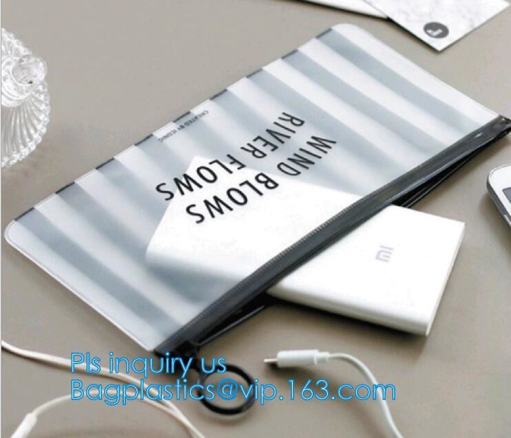 PVC transprent slider bag for packing underwear, Frosted Zip lockkk bag EVA PVC hanger bag for clothes, EVA frost drawstrin