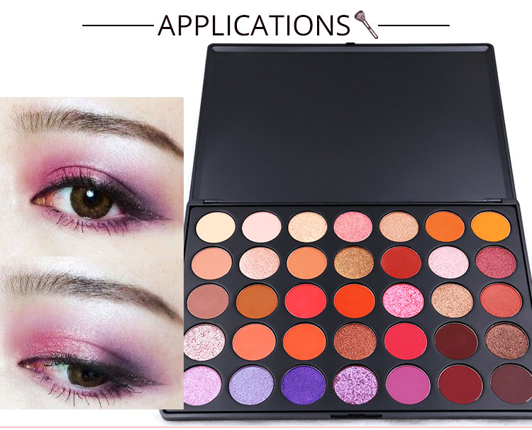OEM 35 Shades High Quality Pigment Eye Shadow Pallet Rainbow Eyeshadow Palette