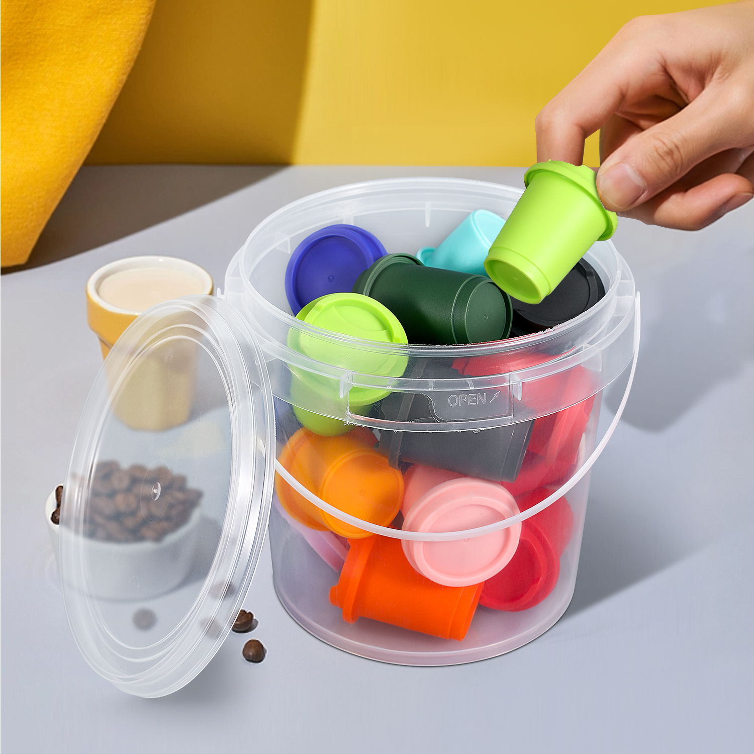 Halloween Coffee Popcorn Candy Storage Container Mini Plastic Bucket with Supplied Logo