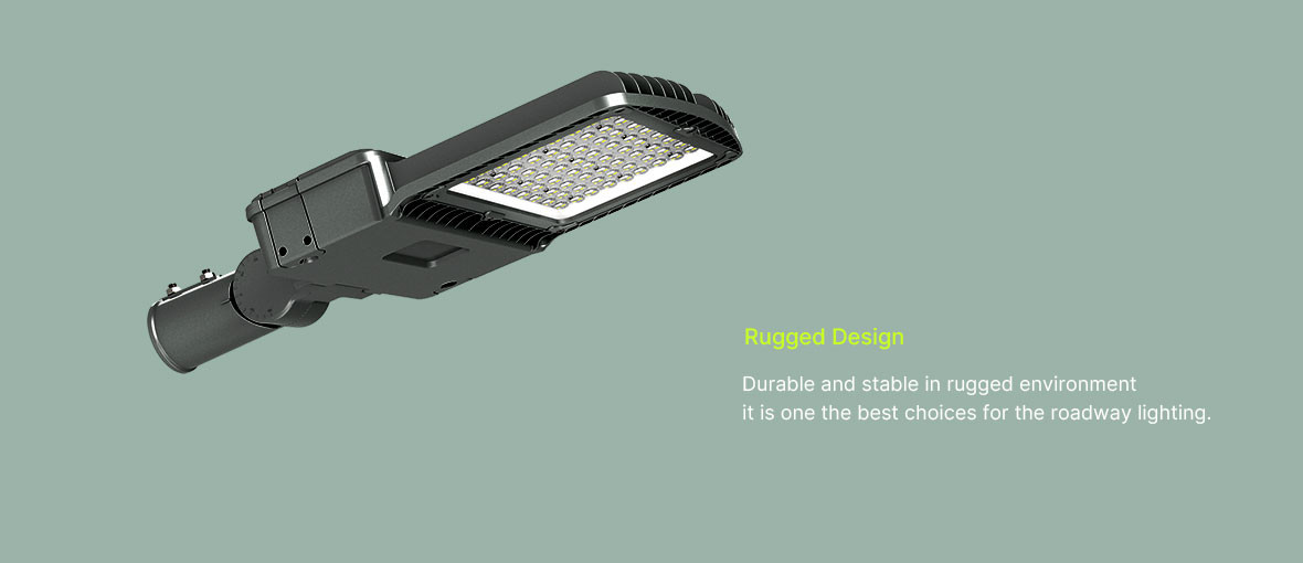 IP66 Aluminum Housing Waterproof LED Street Light with Power Factor＞0.95 and CRI≥70