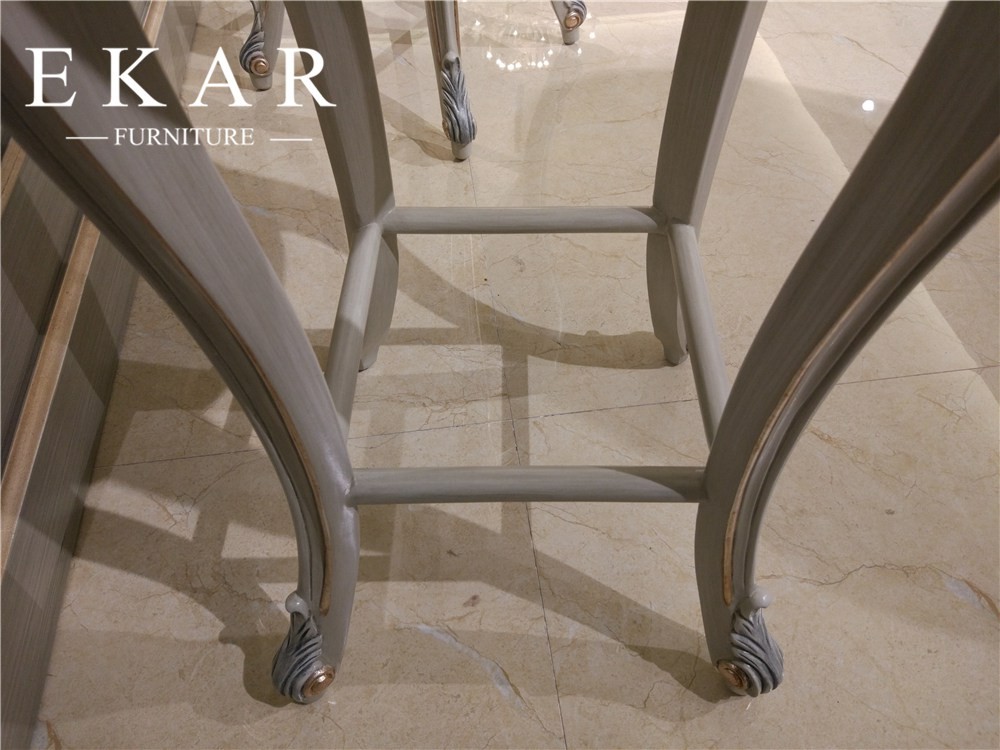 Luxury Classic Wood Stool Leather Antique Bar High Chair