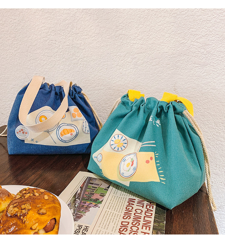 600D oxford Drawstring Lunch Bag Portable Children Bentgo Insulated Lunch Bag