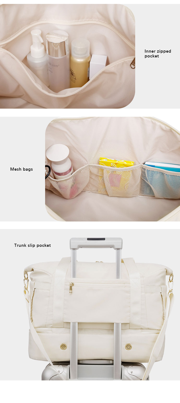 Custom Materials Sports Travel Duffel Bag With Usb Charging Port Wet Dry Separation