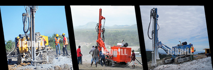 40m Blasting Drilling Machine Big Rotation Torque Two Motor Rotary Head
