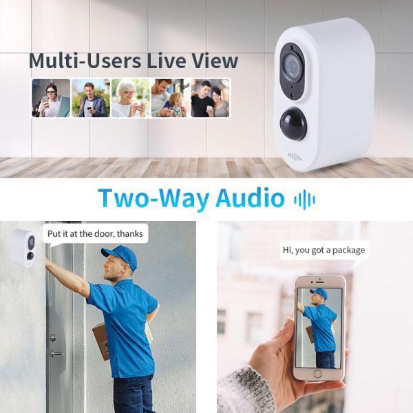 Glomarket Tuya Smart Home Wireless WiFi Camera Infrared Hd Night Vision Camera Supports Solar Charging Security Camara