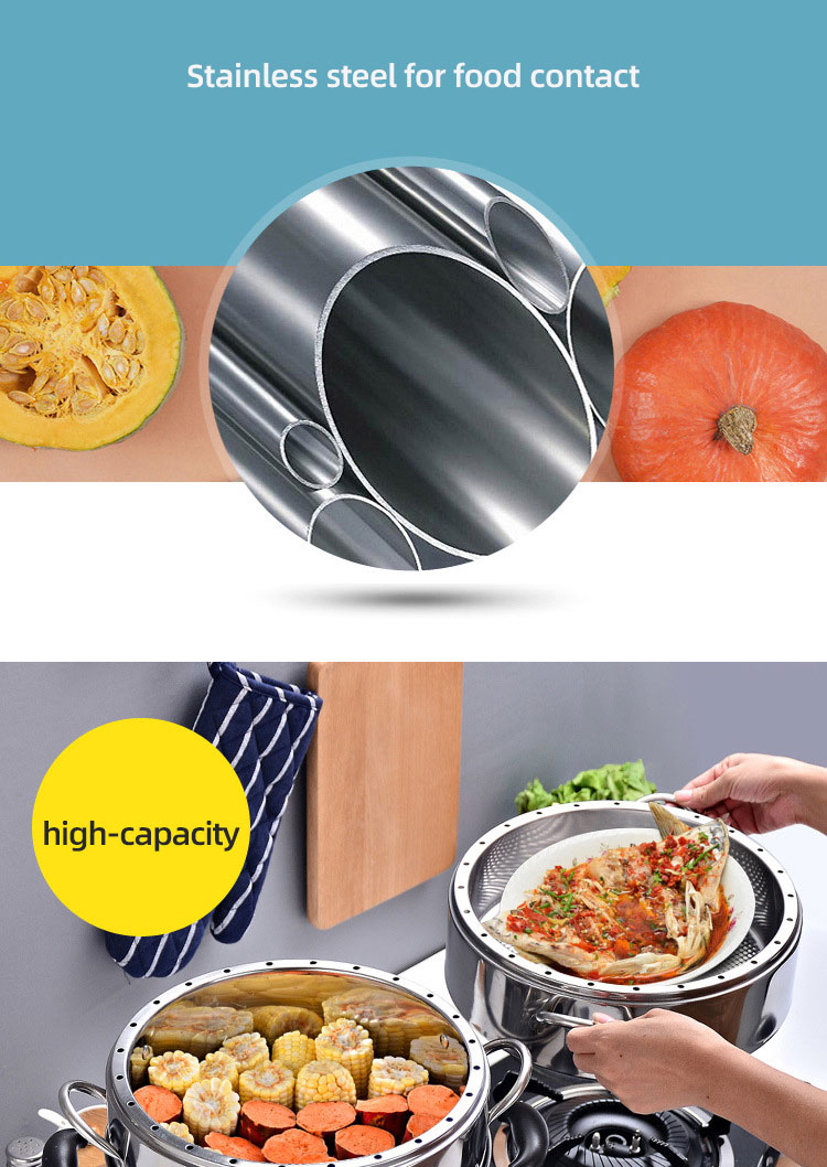 Commercial Cookware Multilayer Stainless Steel Steamer Pot Large Capacity Cooking Pot With SS Lid