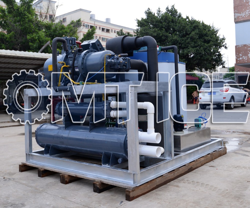 8ton Flake Ice Maker Machine For Fishes Storage with Compressor Bitzer