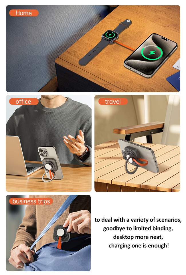 Metal Magnetic Wireless Charging Station Metal Magnetic 2 In 1 Magsafe Multi Charger