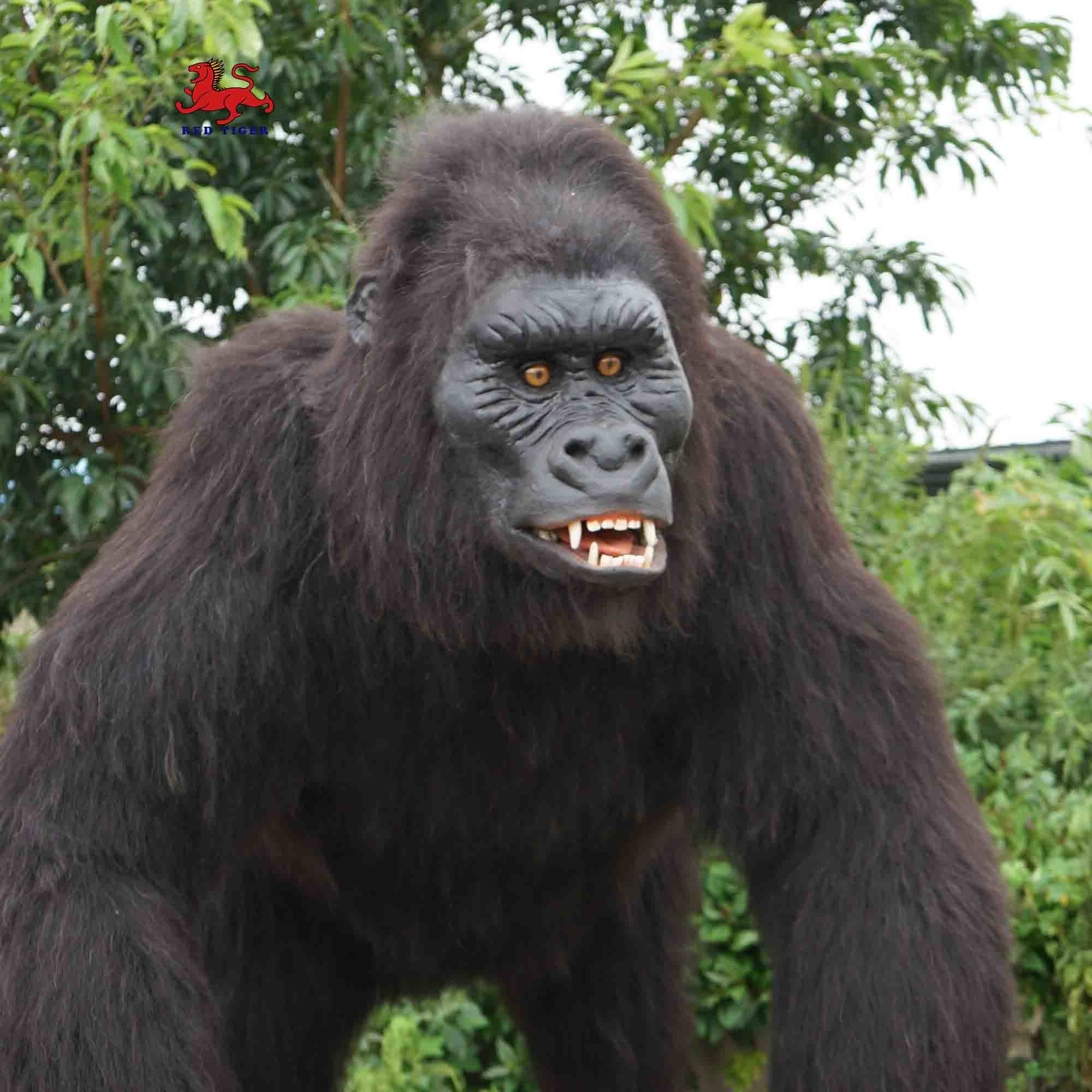 Outdoor Realistic Animatronic Animals Gorilla Model Natural Color