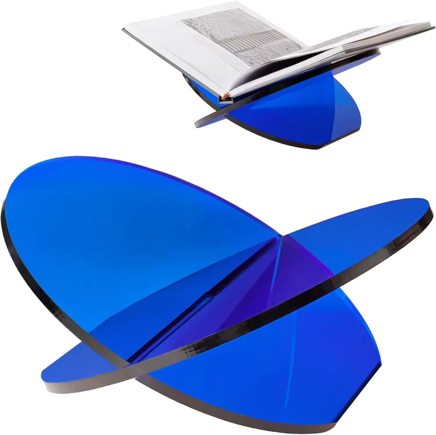 Fashion Design X Shape Custom Acrylic Stand Assembled Acrylic Book Shelf