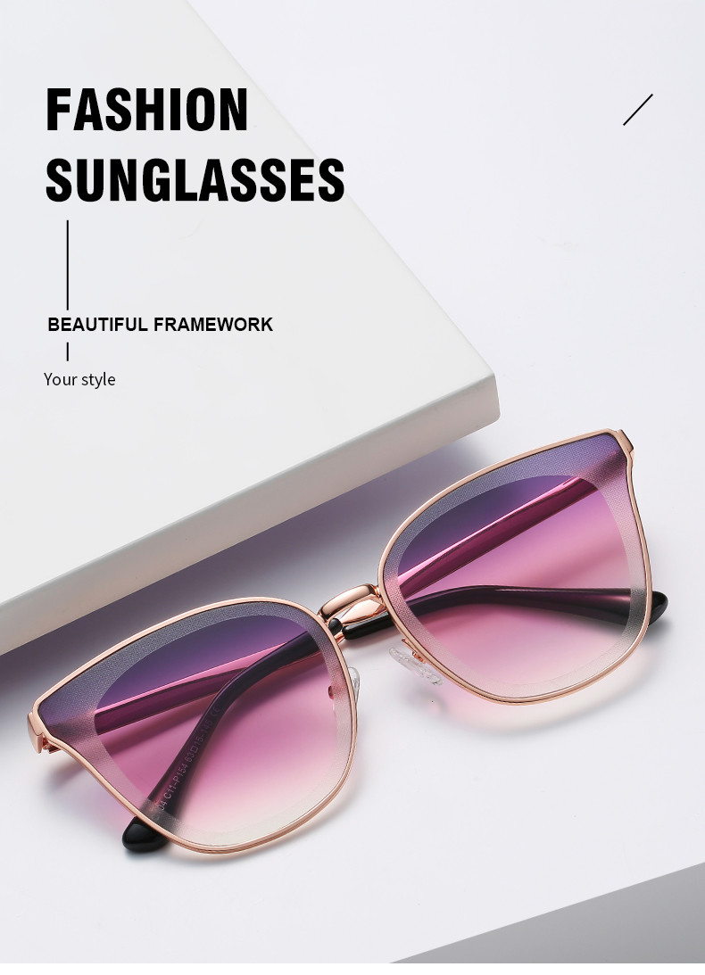 Womens Cat Eye Metal Frame Sunglasses Mirrored Tint Lenses CE