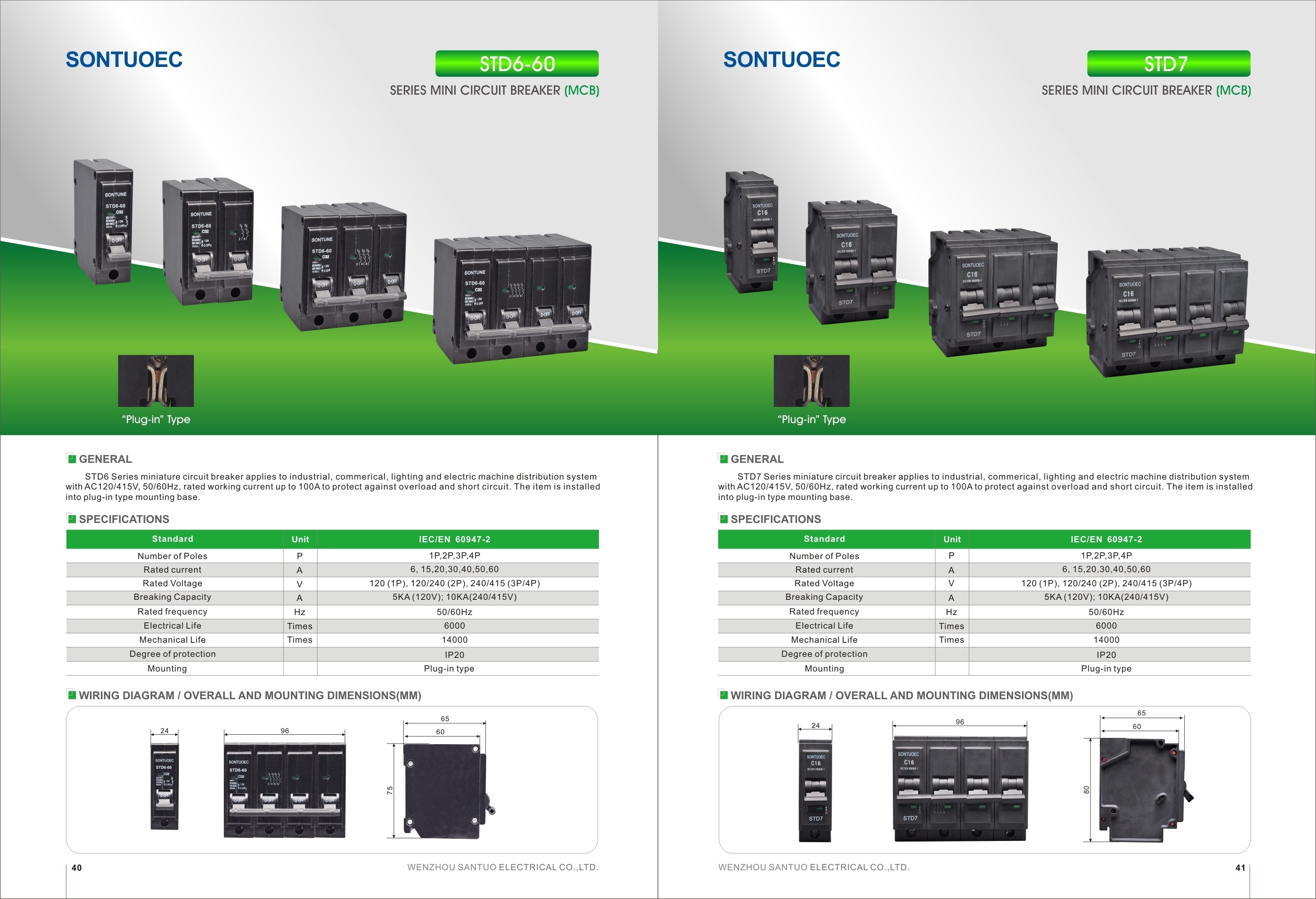 Plug In Mounting MCB Circuit Breaker Comply With Southern American Market