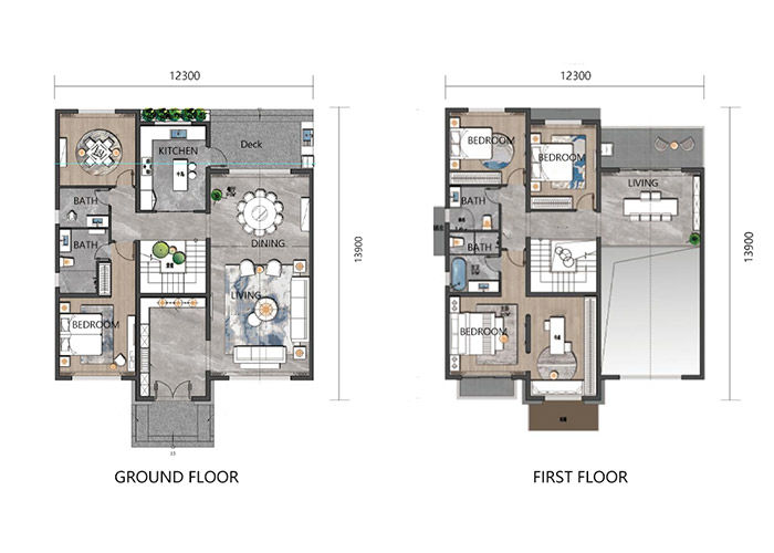 AS / US Lightweight Steel Luxury Prefabricated House Kits Luxury 4 Bedroom