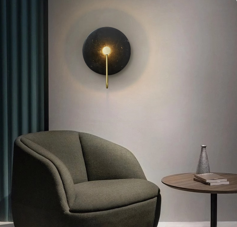 Post-modern simple marble wall lamp living room background wall coffee shop hotel staircase aisle lamp bedroom bedside lamp