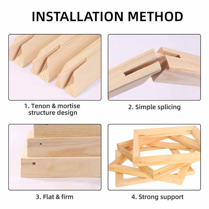 Pine Wooden Canvas Stretcher Bars Art Frames , Oil Paintings Canvas Frame Set