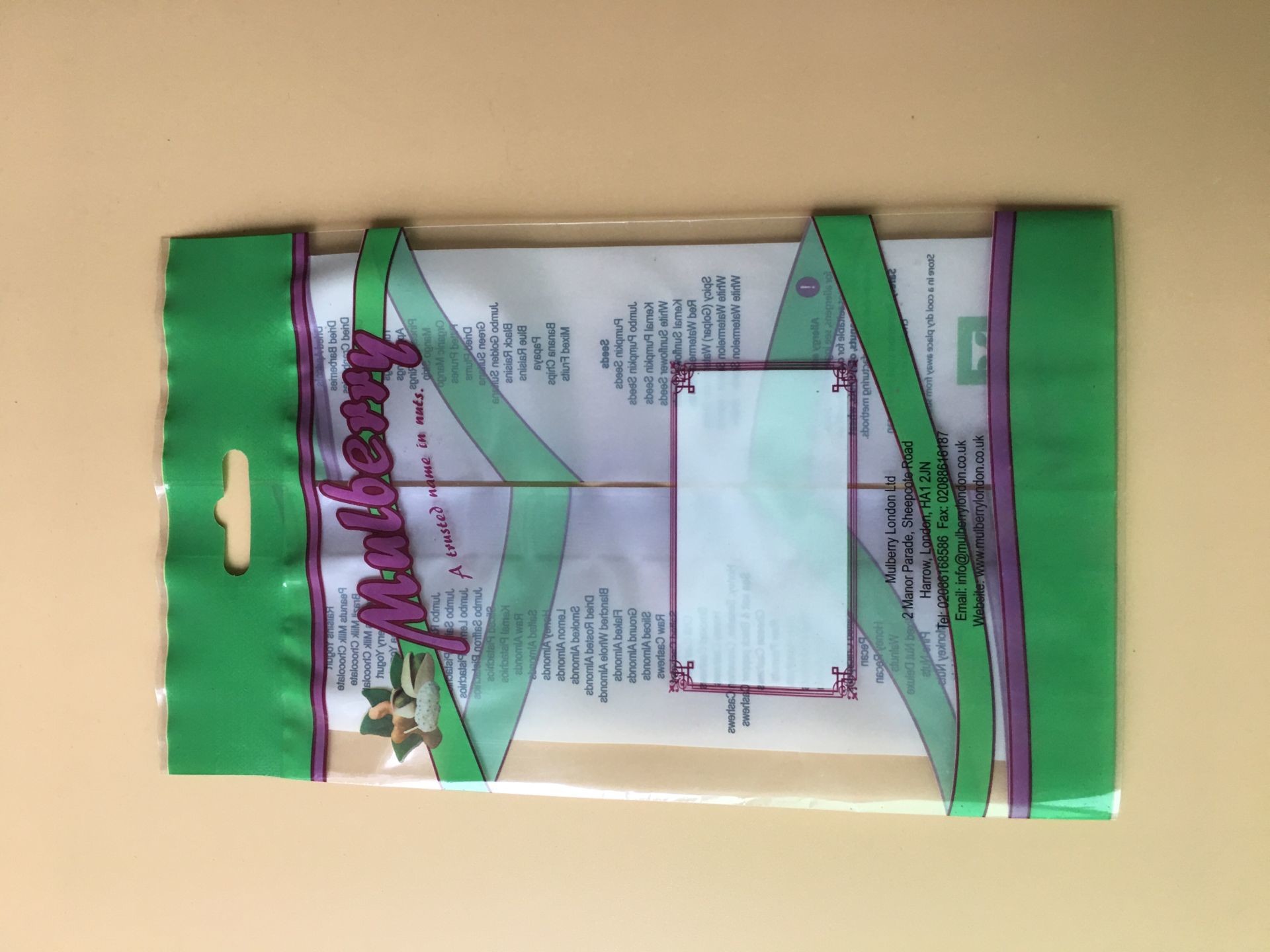OPP + CPP Composite Packaging Poly Bags Open Bottom Heat - Sealed For Dried Fruit