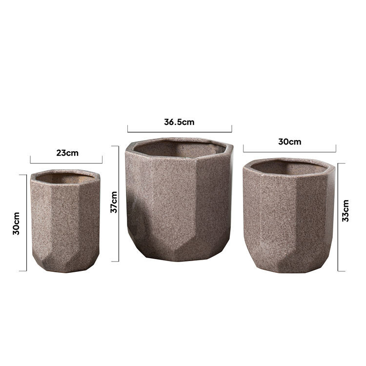 Cheap outdoor and indoor decorative large planter custom polygon shape ceramic flower pots molds