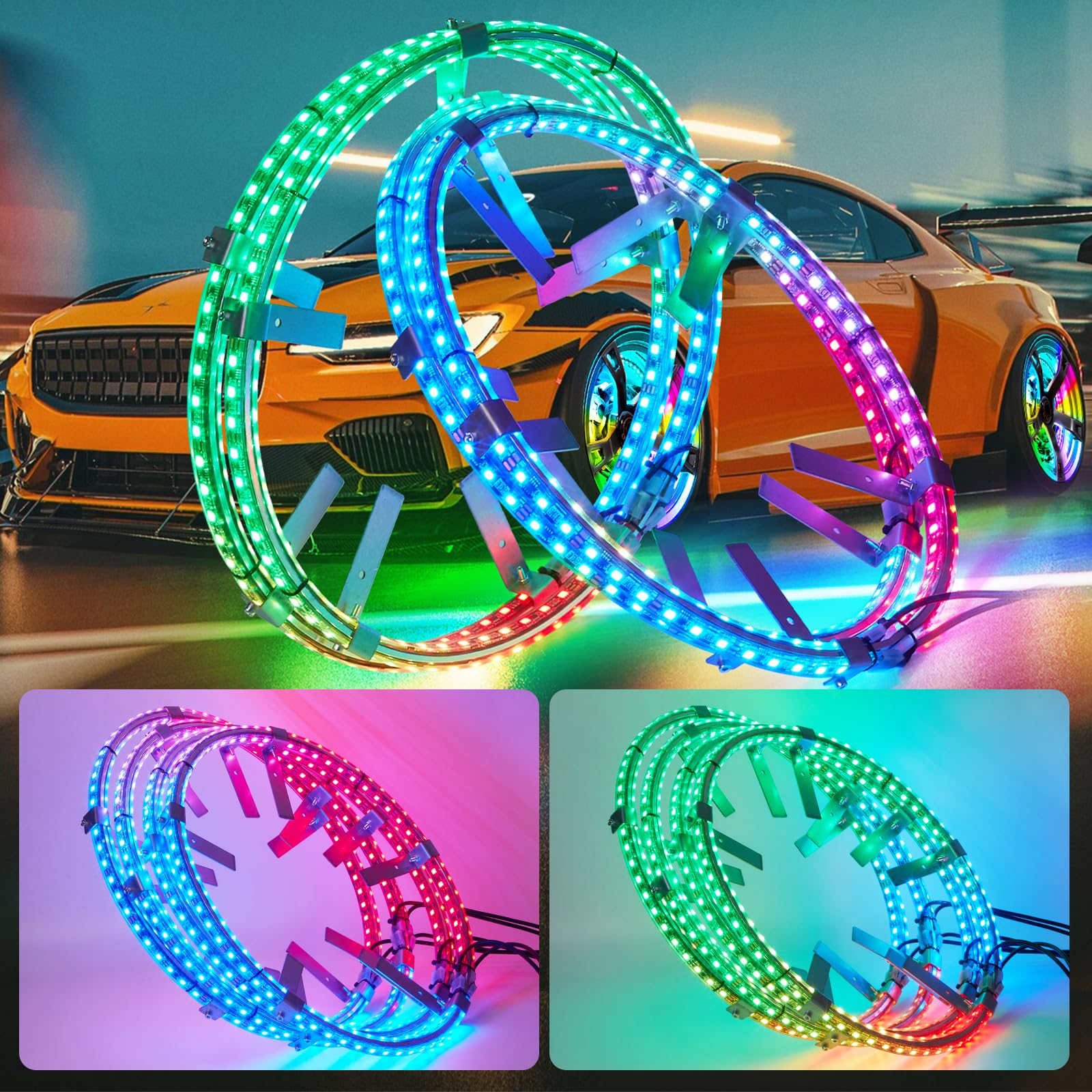 Residential LED Dream Chasing Colors L/R Turn Signal Brake Backlight Strip Light Kit