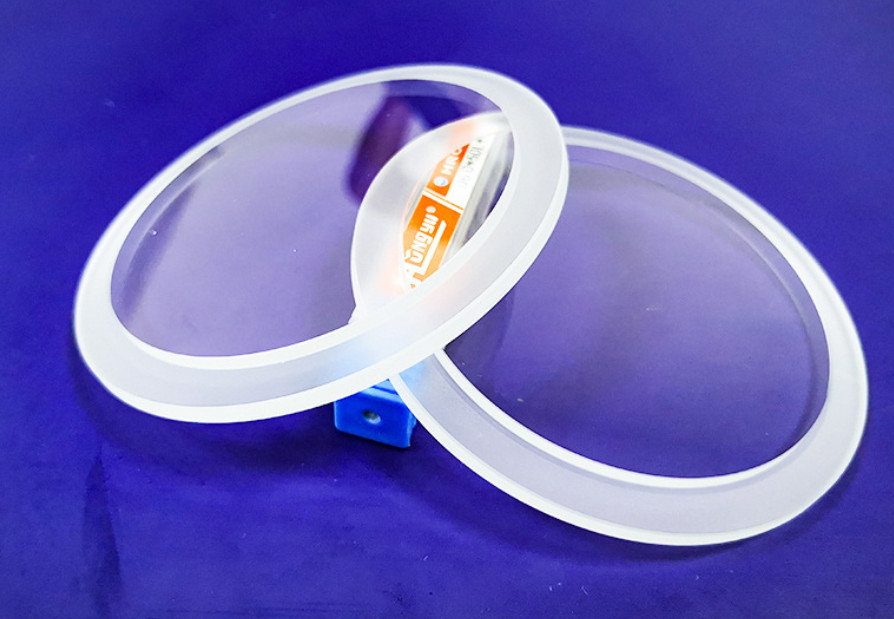 Optical Grade Round / Square High Borosilicate Glass Smooth Surface Light Guide Panel Step Glass