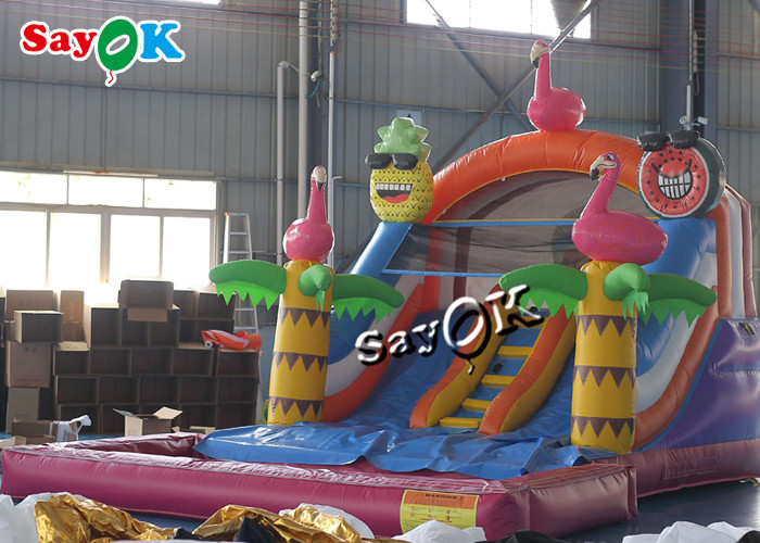 Blow Up Slip N Slide Commercial Inflatable Slide Colorful PVC Tarpaulin Inflatable Bouncer Slide With Pool Set