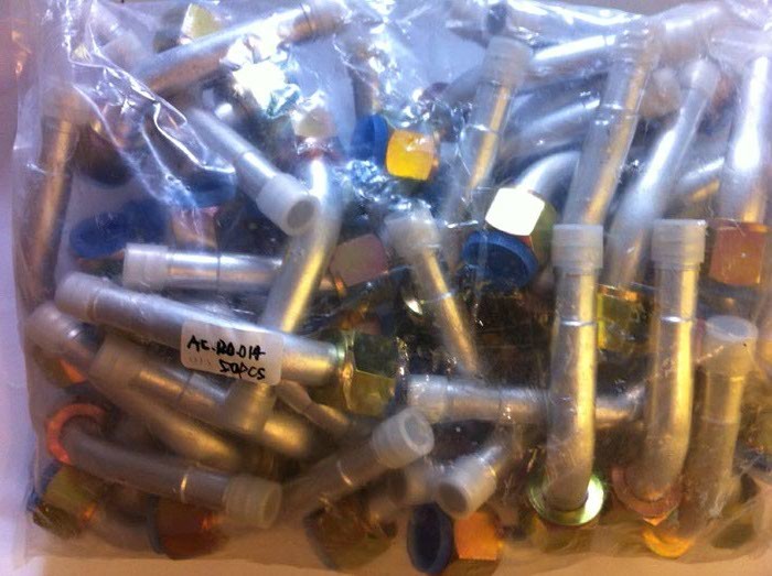 Female O-Ring fittings Aluminium joint with iron cap Connectors auto air conditioning hose ends ACO-ring female fittings