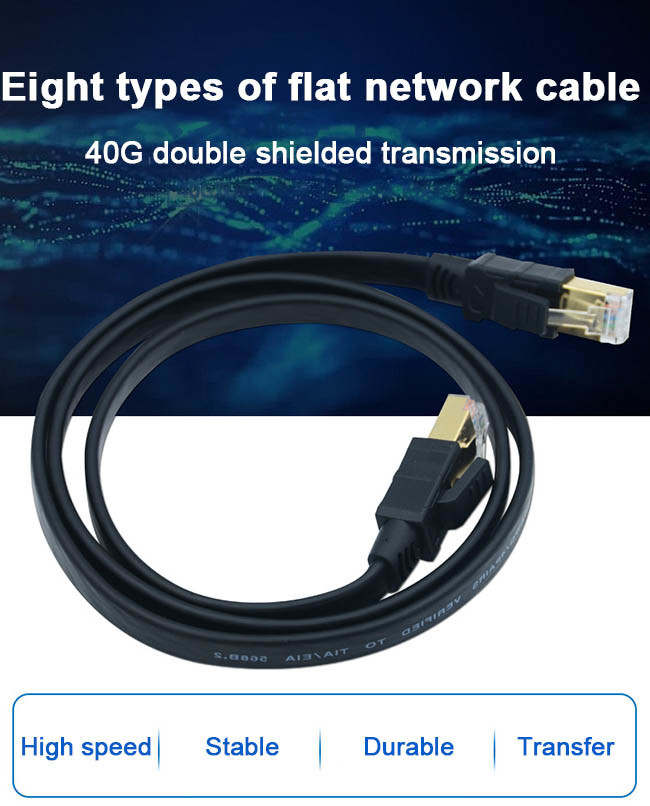 Ethernet Network Cable Oxygen Free Copper Cat8 2000mhz 40G