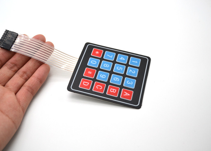 Matte Surface Embossed Tactile Membrane Switch Scratch Resistant Square Shaped