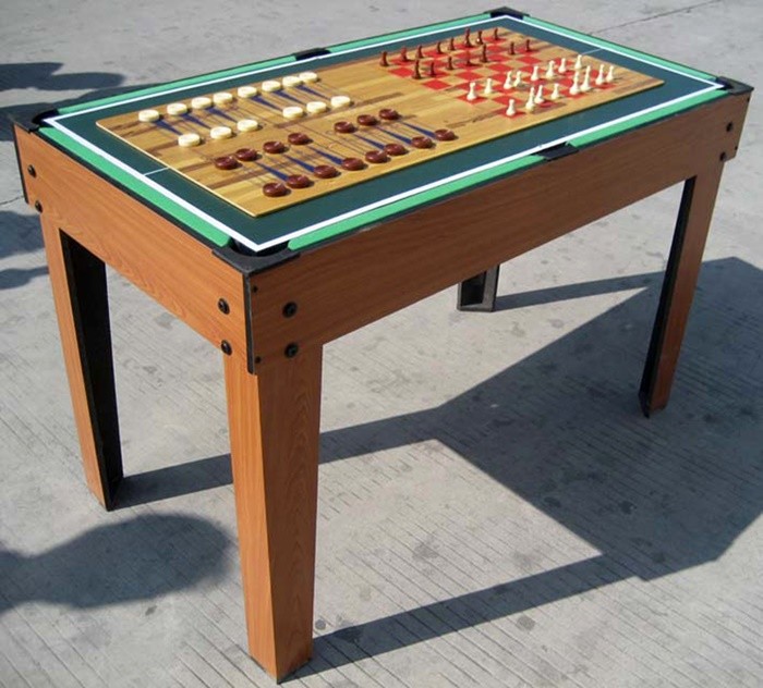 Popular 10 In 1 Multi Game Table Wood Grain Color With Different Game Toy