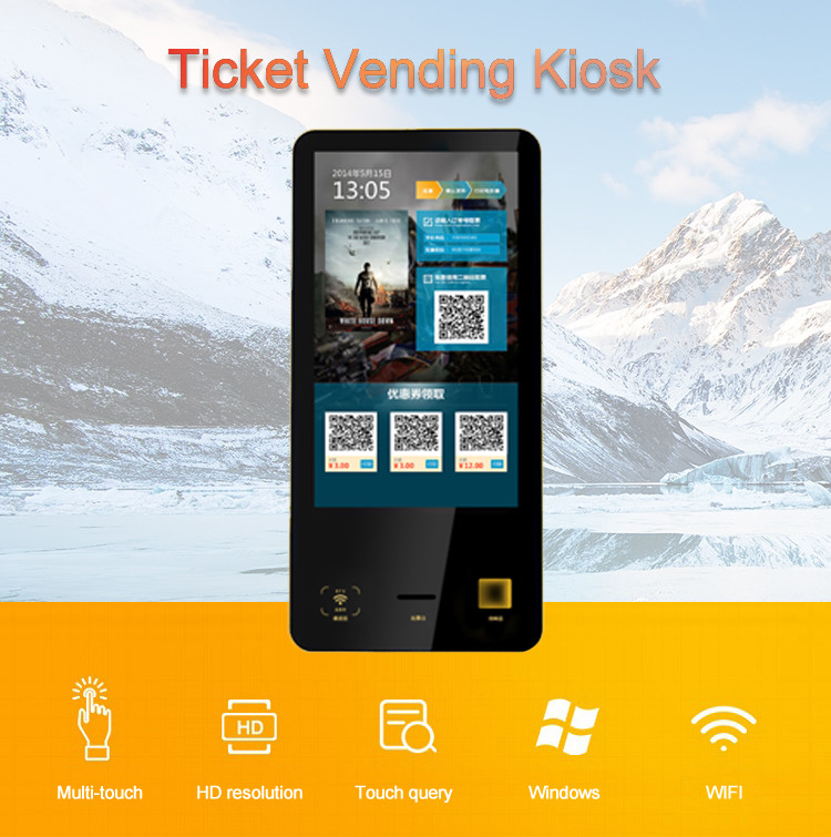 21.5 24 32 43 Inch Self Service Cinema Ticket Vending Machine With Barcode Scanner