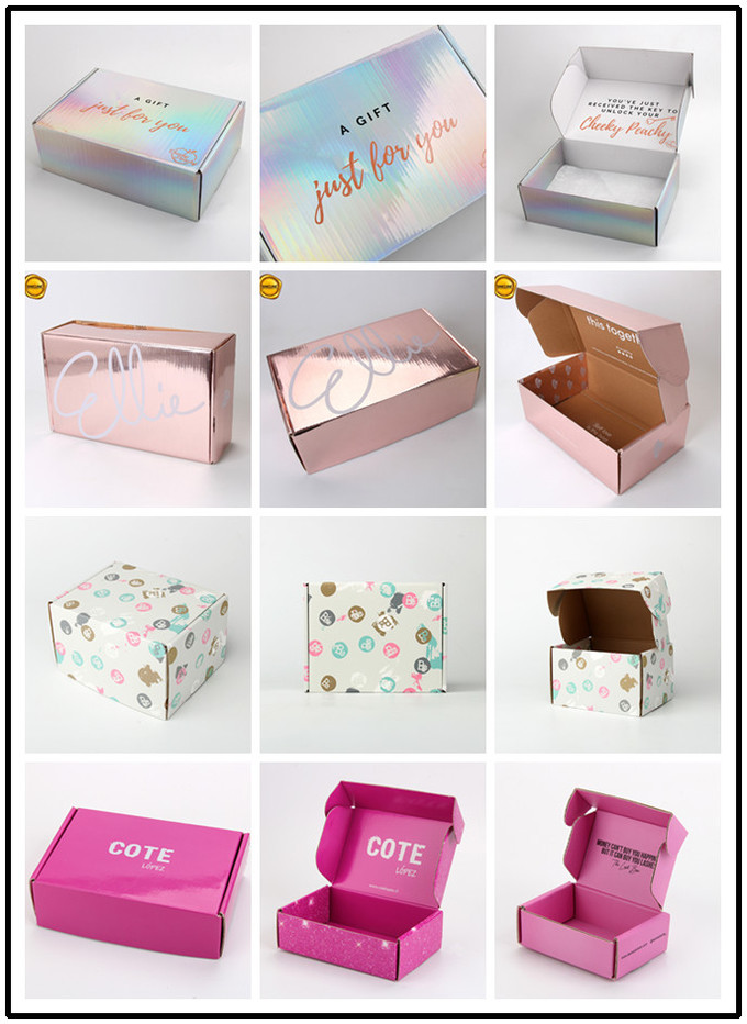 Red Foldable Corrugated Mailing Packaging Box For Cosmetic