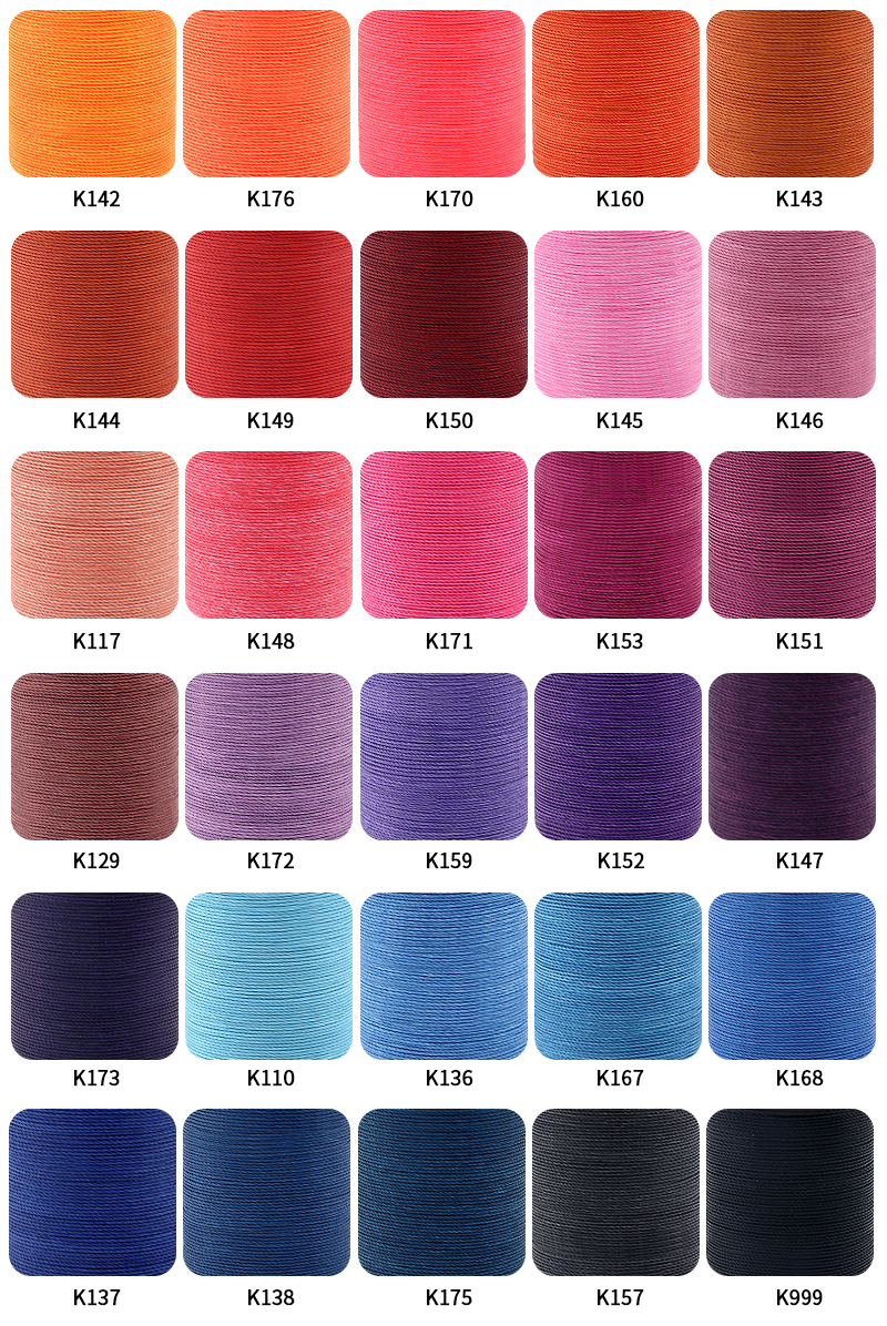 0.8mm 0.65mm Round Waxed High Strength Cored Sewing Thread for Leather Sewing Polyester