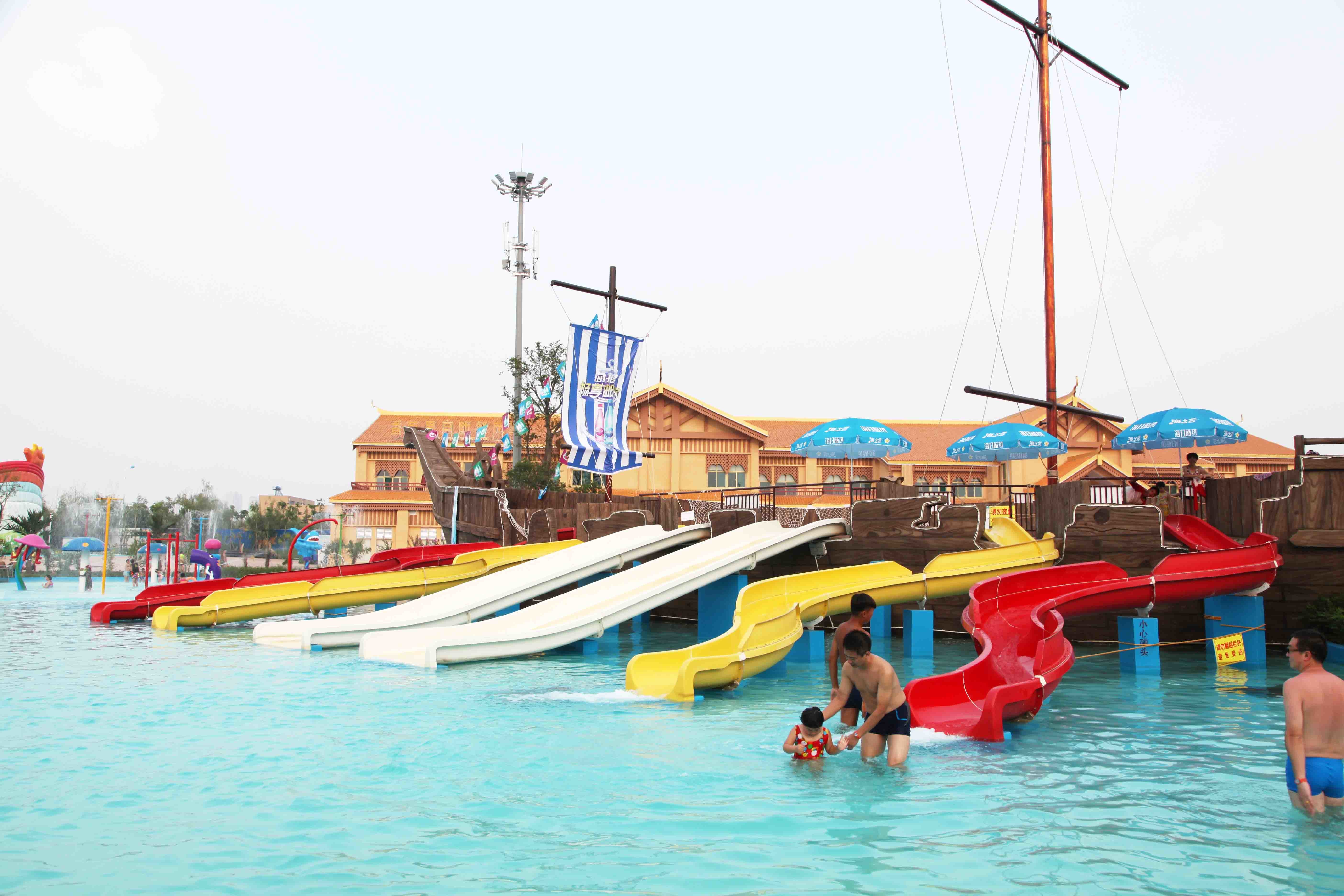 Fiberglass Kids’ Wide Water Slide, 5.0m Height Slides for Water Park