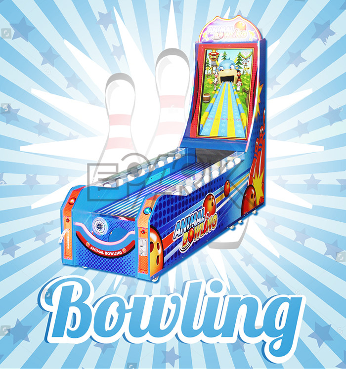 Indoor playground kids mini bowling ball game wooden material arcade lottery game machine