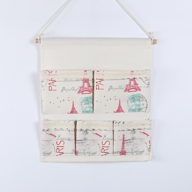 Puting hanging storage bag pockets organizer door wall chest holder customized red blue stripe
