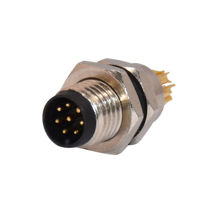 M8 Male 8pins Waterproof Front Panel Mount Connector For Sensor Application