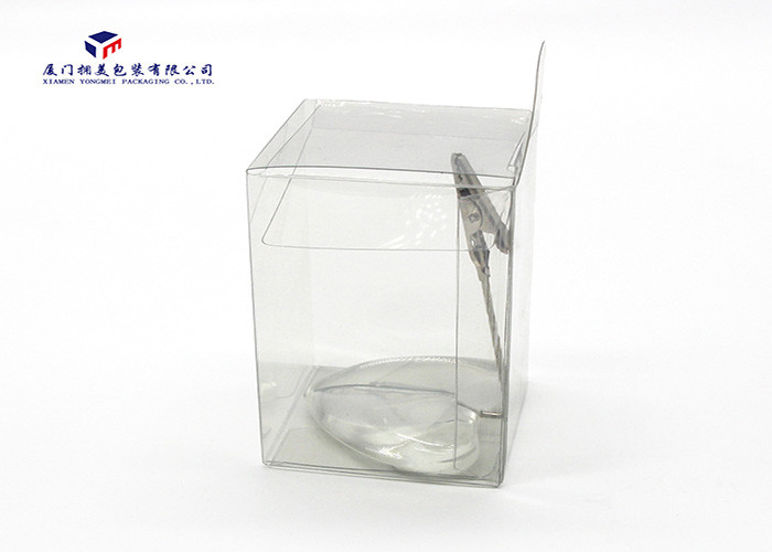 OEM / ODM Design Clear Plastic Box Packaging Hang Strip On Box Top 5*5*7.5cm Size