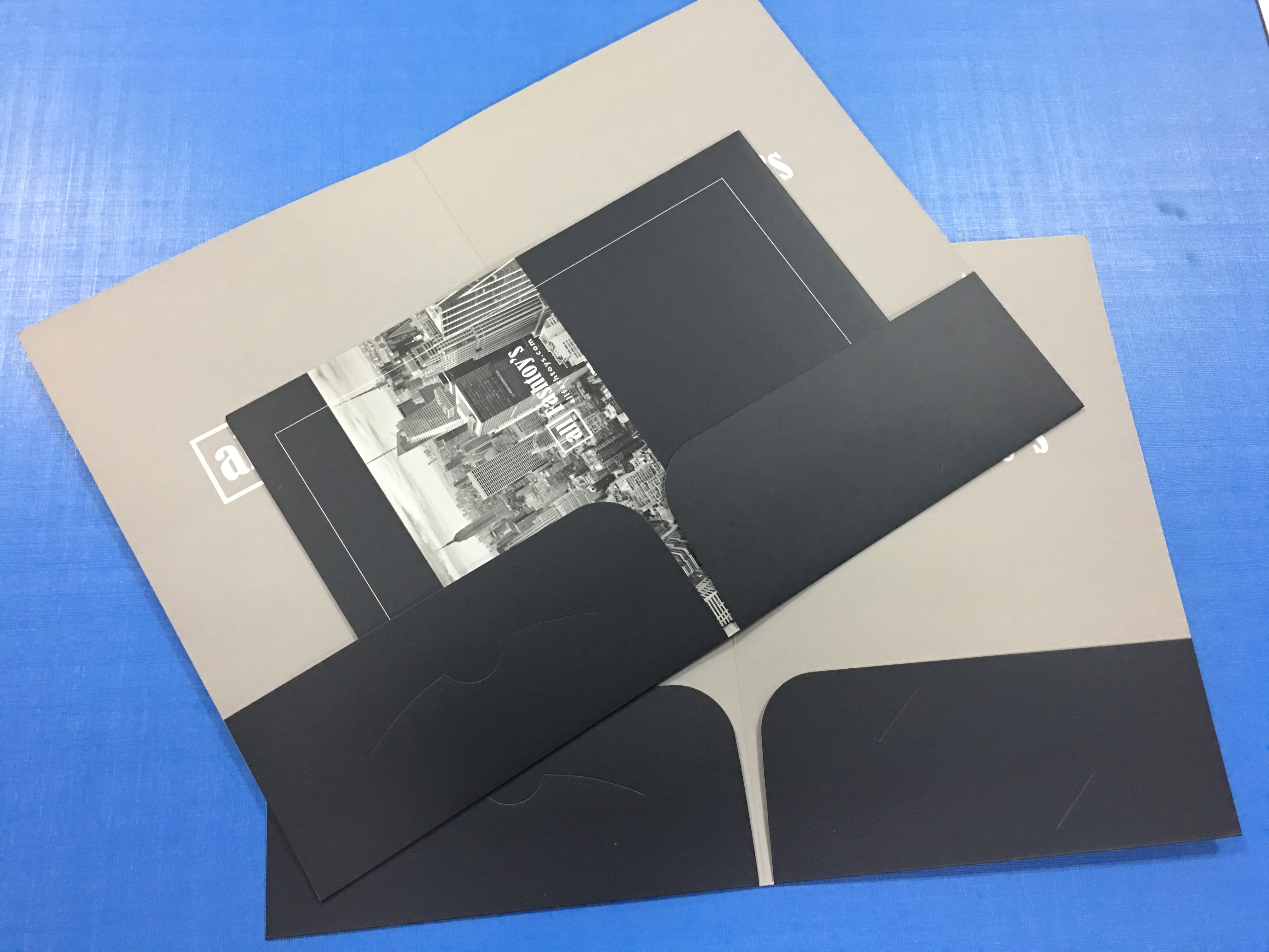 Hot Stamping Printed File Folders A4 Size With Two Pockets Sewing Binding