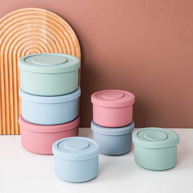 Portable Silicone Food Storage Containers Leakproof Heat Resistant Lunch Box ODM