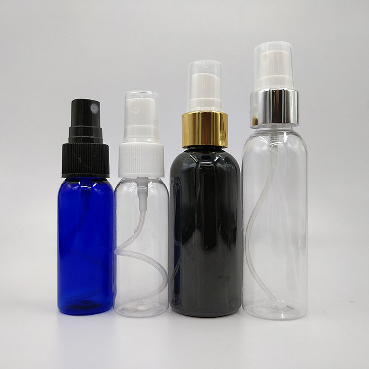 Ready Ship PET 30 50 80 100 200 300 500 750 1000 Ml Clear White Round Plastic Bottle With Pump Cap Spray