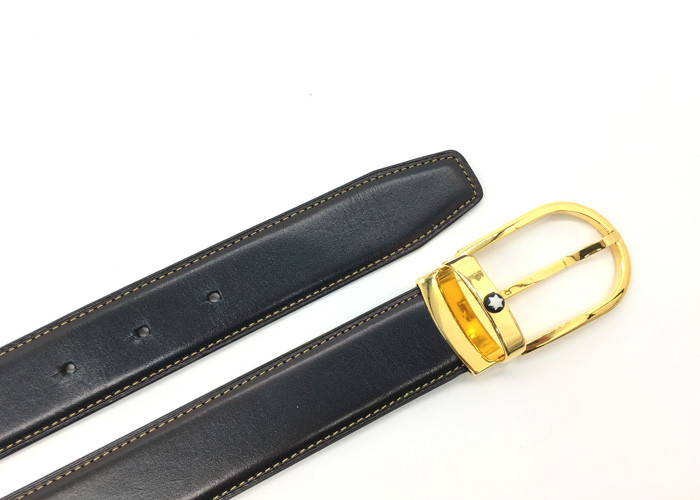 Night Blue Mens Leather Dress Belt Handmade For Work Business And Casual